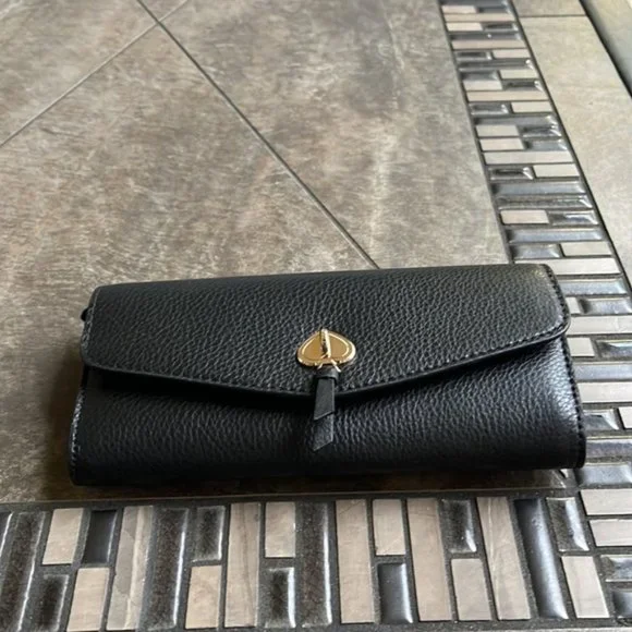 Kate Spade Marti Large Slim Flap Wallet Black - Picture 2 of 15